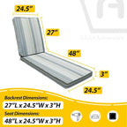AAAAAcessories Outdoor Chaise Lounge Cushions, Fade-Resistant, Waterproof Patio - Image 5
