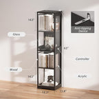 Display Cabinet with Glass Doors, Display Case with Lights and Human Body Sensor - Image 2