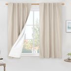 Oatmeal Linen 100% Blackout Window Curtains by LAMIT