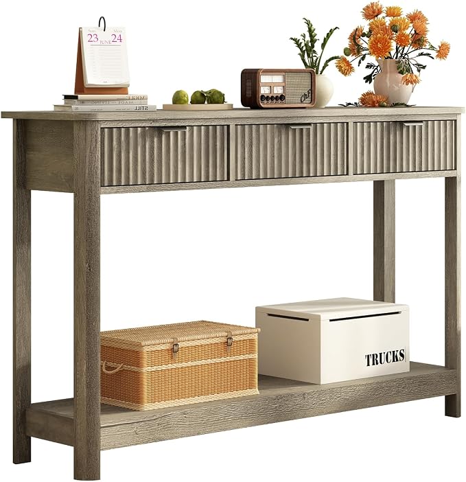 RUSTOWN Fluted Wood Console Table by RUSTOWN