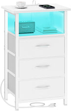 Vagusicc Night Stand with Charging Station, LED Nightstand by Vagusicc