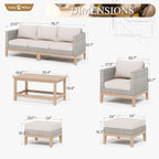 Sophia & William Patio Furniture Set, 5-Piece Wicker Patio Conversation Set - Image 8