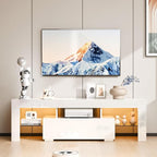 VINGLI 51'' LED TV Stand, High Glossy Modern Entertainment Center - Image 2