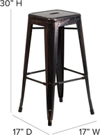 Flash Furniture Commercial Grade 30" High Backless Black-Antique Gold Metal - Image 3