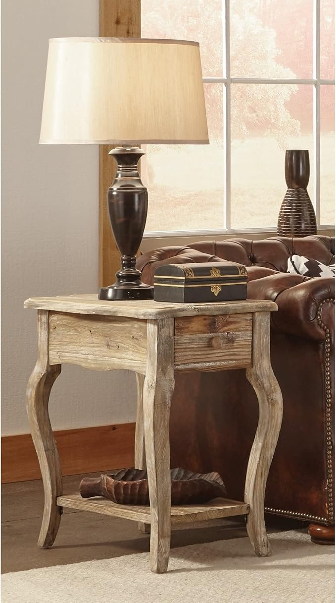 Rustic Reclaimed Wood Accent Table by Unknown