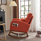 VINGLI Orange Linen Rocking Chair Nursery - Image 8