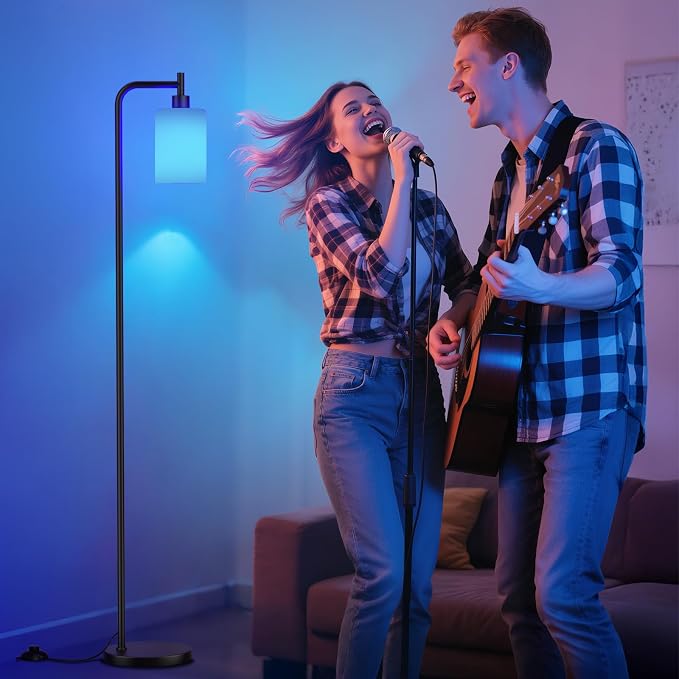 Ziisee RGB Floor Lamps for Living Room, Dimmable Industrial Standing Lamp - Image 4