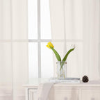 Ivory Sheer Curtains 50 Inch Length 2 Pcs, Rustic Farmhouse Curtains - Image 4