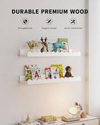 Shario Nursery Book Shelves, Scalloped Shelves, Wall Book Shelves - Image 3