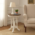 Sunset Trading Shabby Chic Cottage Table, Small Ornate, Antique white - Image 4
