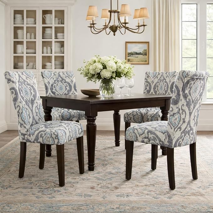 HomePop Parsons Classic Upholstered Accent Dining Chair, Suri Blue - Image 2