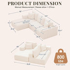 GRUSIGN 107'' Cloud Sectional Boneless Couches - Image 2