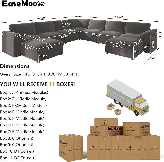 EASE MOOSE Oversized Modular Sectional Sofa - Image 2