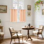 YoungsTex Peach Linen Curtains 40 Inches Long, Short Drapes - Image 2