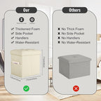 Ottoman with Storage, Slim Tall Foot Rest Stool with Thicker Foam Padded Seat. - Image 6