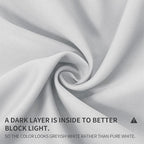 Joydeco White Curtains 90 Inches Long 1 Panel, Thermal Insulated Long Curtains& - Image 2