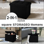 LINMAGCO Small Storage Ottoman Stool Foot Rest Stool Under Desk Stool Short - Image 7