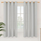 YoungsTex Grey Linen Curtains 63 Inch Length 2 Panels by YoungsTex