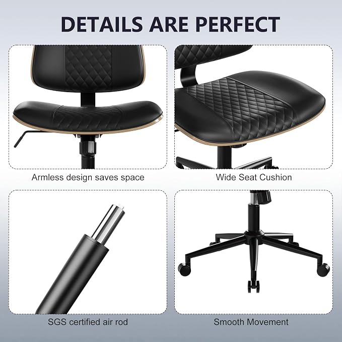 Modern Armless Office Chair - Image 6
