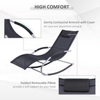 Outsunny Zero Gravity Rocking Chair Outdoor Chaise Lounge Chair Recliner Rocker - Image 5