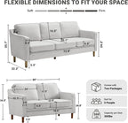 Kingfun Living Room Furniture Sets, 3 Seater Couch and Loveseat, Mid Century - Image 2