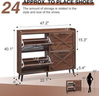 Barnyatoh Shoe Storage Cabinet, Farmhouse Shoe Organizer - Image 2