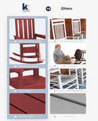 KINGYES Oversized Outdoor Rocking Chair Set of 2, All-Weather Patio Rocking - Image 9