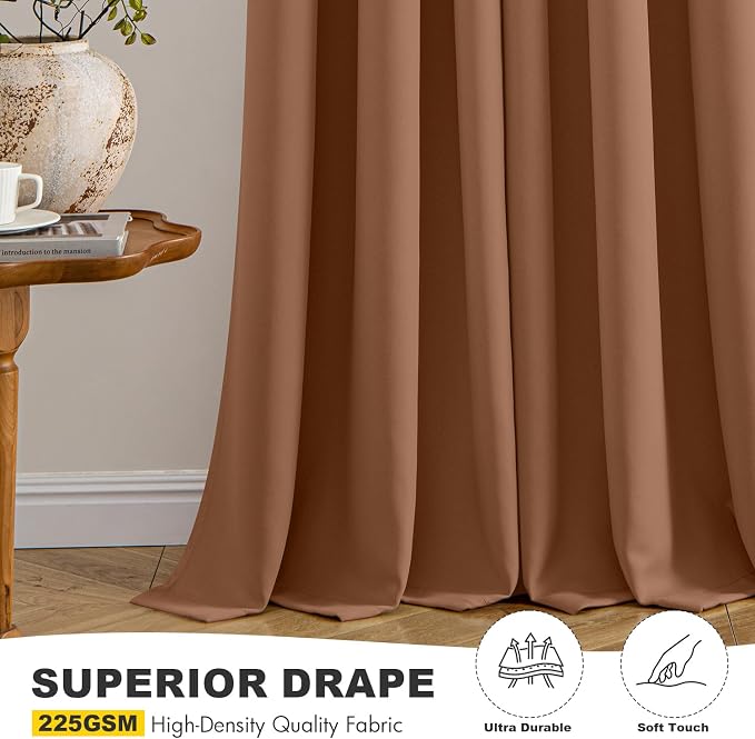 MIULEE Blackout Curtains for Bedroom 2 Panels 40 x 45 Inch Long Sun Baked | - Image 5