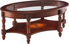 LEEMTORIG Oval Coffee Table for Living Room, Cherry Solid Wood - Image 6