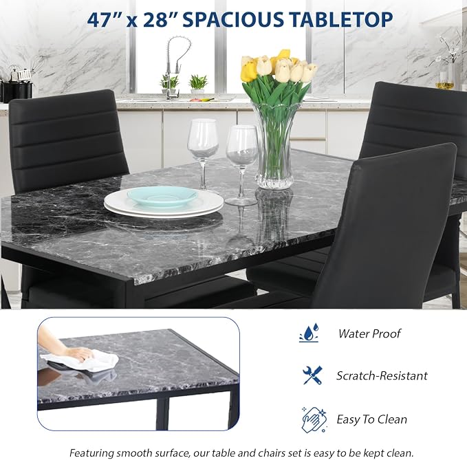 FDW Dining Table Set Dining Room Table Set - Image 5