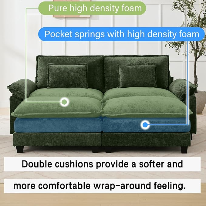 Oprisen 86" Modular Sectional Sofa, Comfy Cloud Couch Sectional Sofa - Image 3