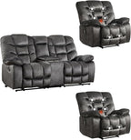 HAOMARKETS 3 Pieces Recliner Sofa Furniture Set, Include 2 Power Recliner Chairs - Image 8
