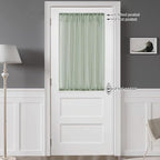 Chyhomenyc Sage Green Sheer Curtains 36 Inch Length, Short Voile Sheer Window - Image 3