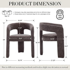 Modern Chenille Dining Chairs Set of 2, Upholstered Barrel Chairs - Image 2