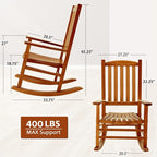 Hupmad Wooden Oversized Porch Rocker Chair - Image 2