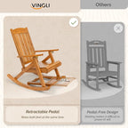 VINGLI Wooden Porch Rocking Chair, Heavy Duty Outdoor Rocking Chair - Image 5