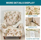 KRFOONN Wingback Chair Covers Slipcovers 2 Piece Stretch Wing Chair Covers - Image 5