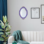 YCHMIR Vintage Small Mirror 14.5 x 10 Inch Oval Purple Wall Mirror - Image 2