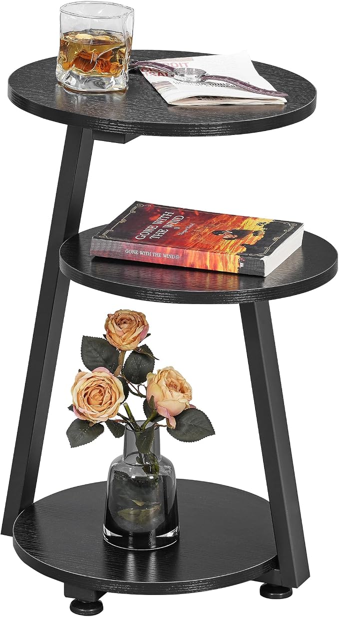 BEWISHOME Round End Table Side Table by BEWISHOME