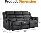 EBELLO Reclining Sofa for Living Room, Extra Wide Modern Overstuffed 3 Seat - Image 2