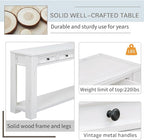 LKTART White Console Table, Solid Wood Sofa Table - Image 6