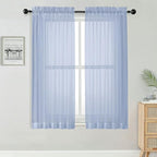 Sheer Curtains 63 Inch Length 2 Panels Set by OWENIE