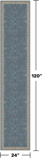 Non Slip 10ft Long Hallway Runner Rug Blue - Image 2
