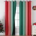Red and Green Ombre Blackout Curtains 52Wx96L 2 Panels | Ombre Christmas by ESTELARTEXTILER