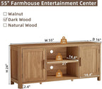Joaxswe Farmhouse 55" Tv Stand, Dark Wood Entertainment Center - Image 2