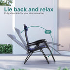 SereneLife Oversized Padded Zero Gravity Lounge Chair, Foldable Outdoor Patio - Image 5