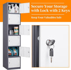 Metal Locker with 6 Doors, Lockable Locker Cabinet - Image 6