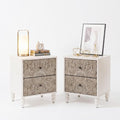 SUNBURY Vintage Wooden Nightstand Set 2, Wood Accent Table by SUNBURY
