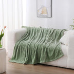 Sage Green Fleece Throw Blanket 50”×70” - Image 3