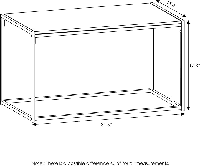 FURINNO Camnus Modern Living Coffee Table, 15.74 in x 30 in x 17.51 in - Image 3